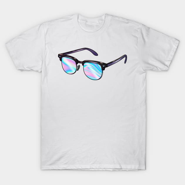 Sunglasses with holographic lenses T-Shirt by 2dsandy